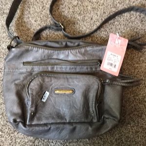 Gray shoulder bag Stone & Co Multi zipper pockets
